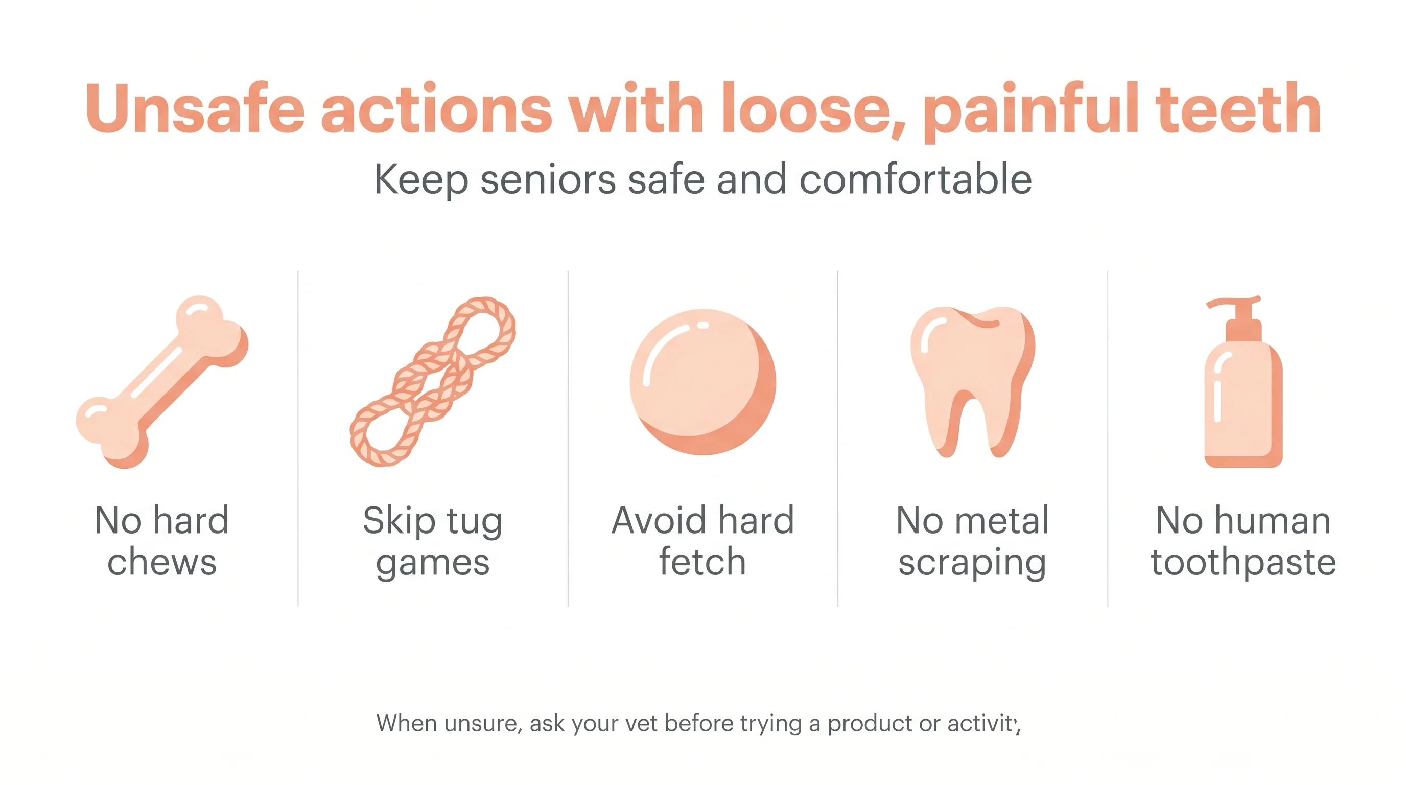 Unsafe actions with loose, painful teeth
