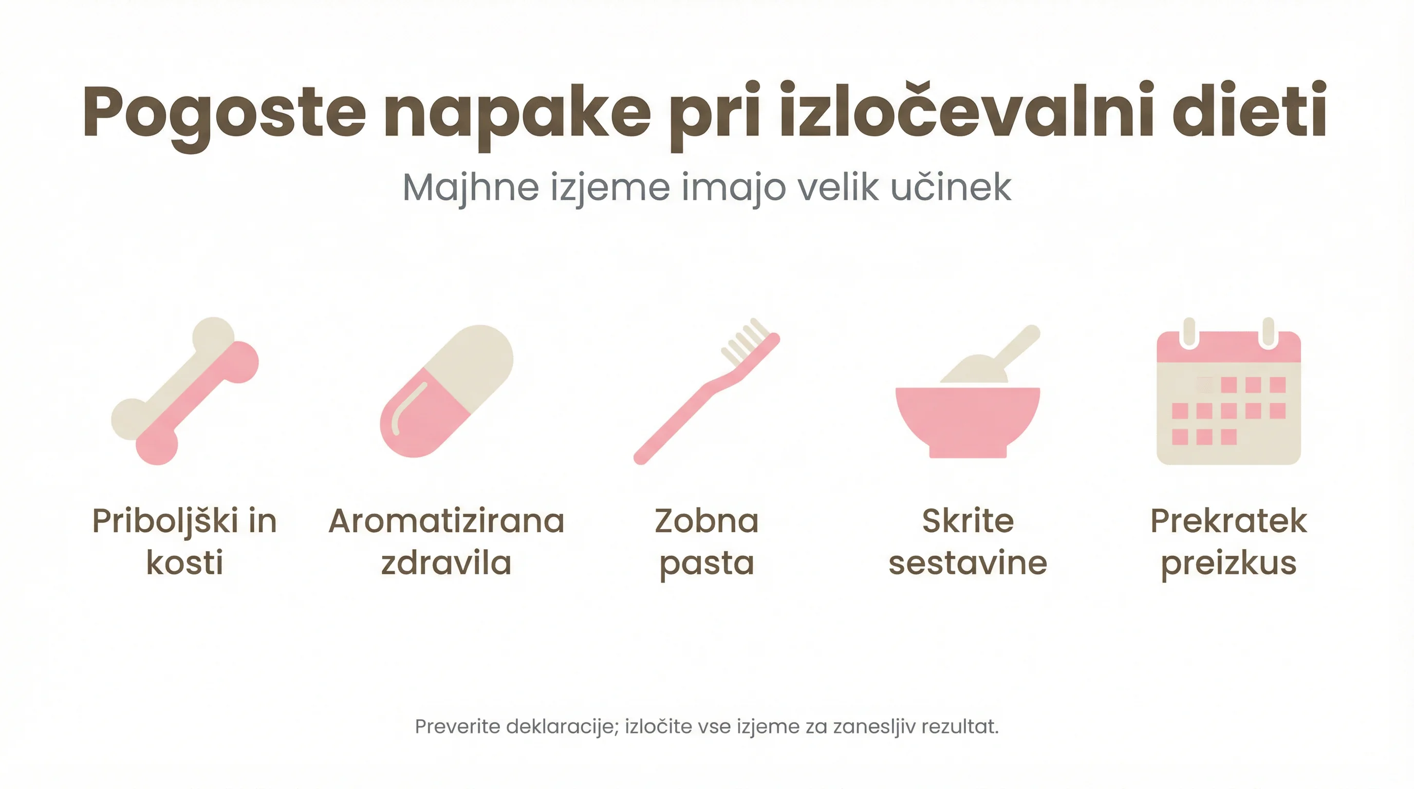 Pogoste napake pri izločevalni dieti