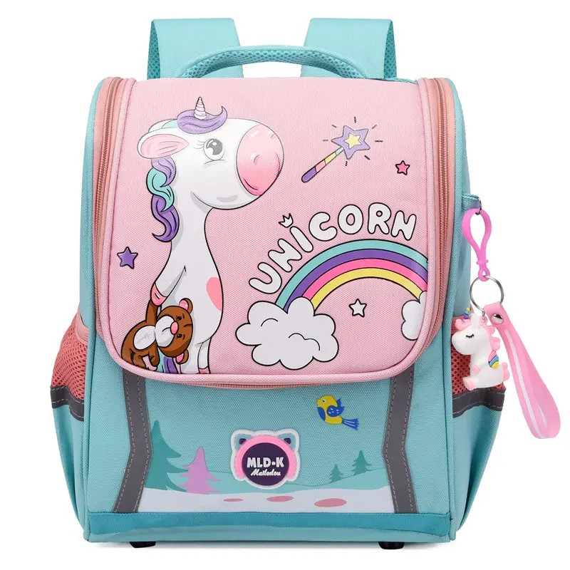 School kids backpack student book bag kindergarten primary Unicorn Pony ...