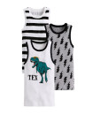 Boys 2Y-7Y Cotton Set of 3 Tank Tops BX508 Flash H157