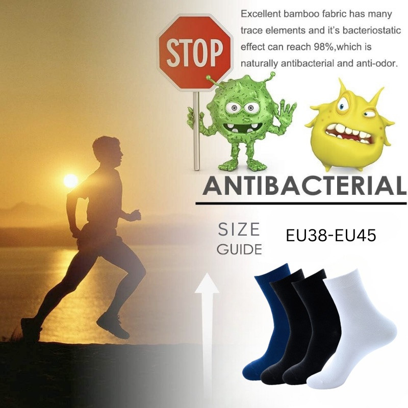 Unisex Anti-Odor EU 38-45 Bamboo Socks Super Soft Premium 4 Pairs