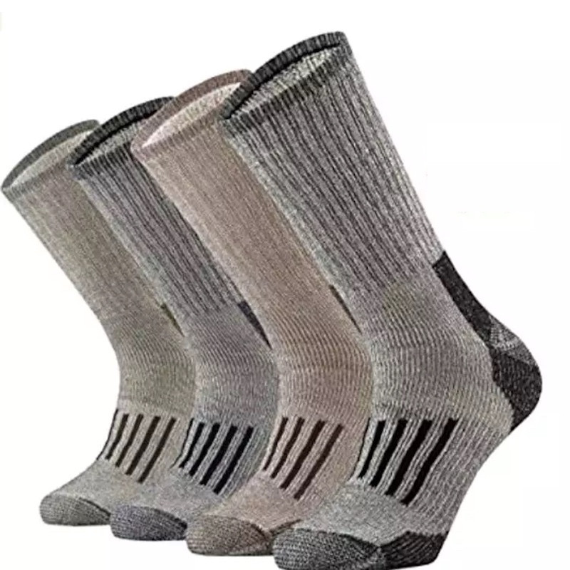 Men EU39-EU44 Winter Socks Cushion 4 Pairs Crew with Moisture Control Thermal Thick Outdoor S37