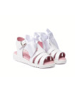 Made in Spain Girls EU24-EU29 Leather Bow Sandals soft and flexible Non Slip Rubber White 