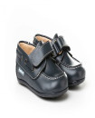 Made in Spain School EU23-EU29 Napa Leather Nautical Boat Shoes Single Strap Velcro non Slip Rubber Marino 