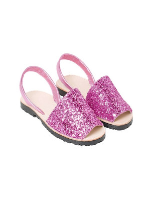 Made in Spain EU28-EU37 Menorcan Sandals in Metallic Nappa Size Non Slip Rubber Fuchsia