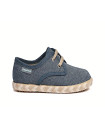 Made in Spain EU29-EU34 Linen Canvas Shoes Lace Closure Non Slip Rubber Jeans 
