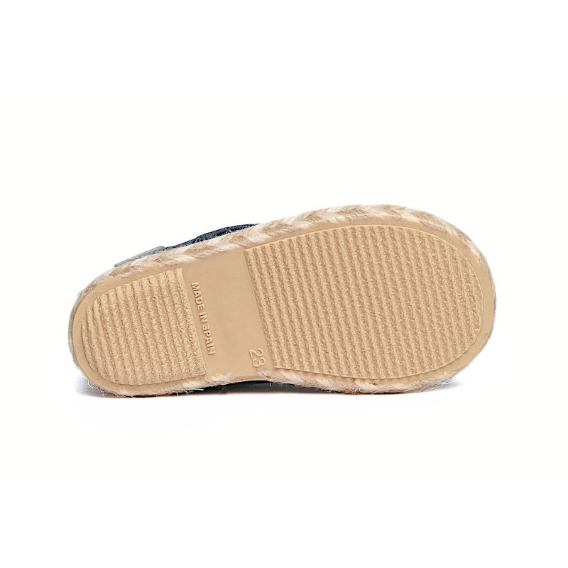 Made in Spain EU29-EU34 Linen Canvas Shoes Lace Closure Non Slip Rubber Jeans 