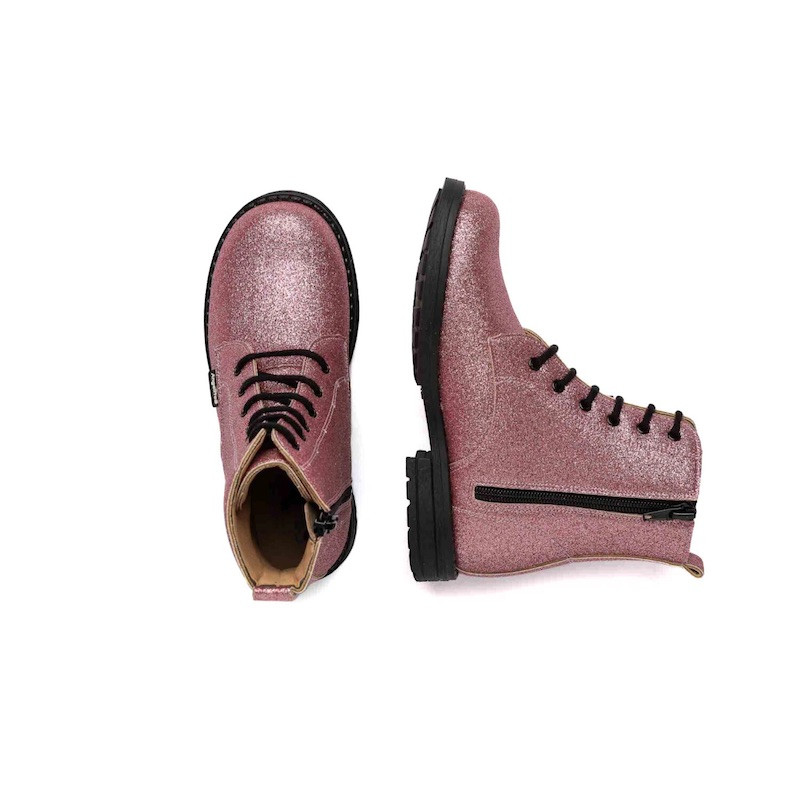 Made in Spain Glitter EU29-EU34 Military Boot Laces up ROSA