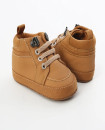 Baby boots 6M-18M Fashion PU high top ankle boots prewalker Brown