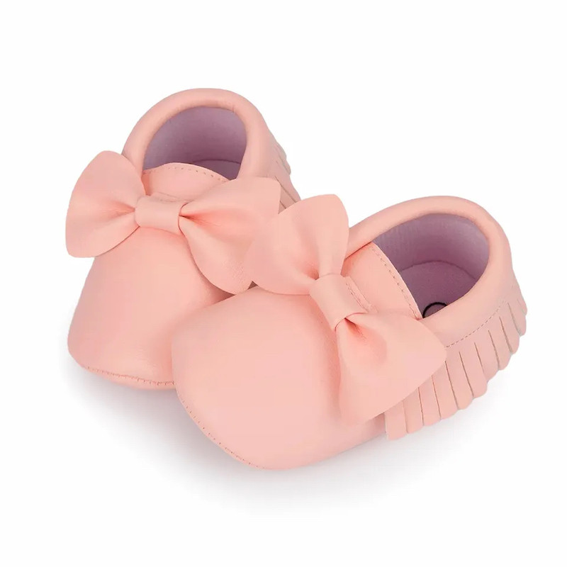 Baby 6M-18M bowknot girl dress comfortable shoes Pink