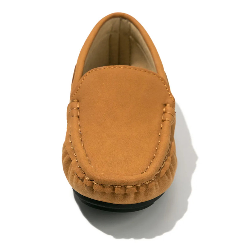 Toddler Moccasin Shoes EU22-25 Size Suede leather Rubber anti slip Brown