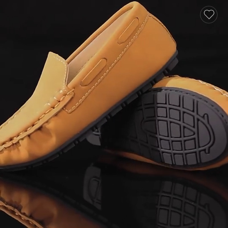 Toddler Moccasin Shoes EU22-25 Size Suede leather Rubber anti slip Brown