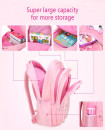 Children Large-capacity Trolley Schoolbag Pink Cat Design 