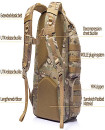 Outdoor bag waterproof hiking 1000D nylon multifunctional tactical molle backpack 