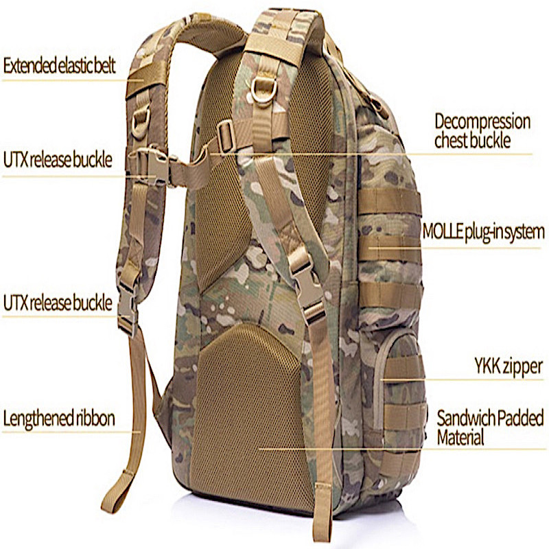 Outdoor bag waterproof hiking 1000D nylon multifunctional tactical molle backpack 