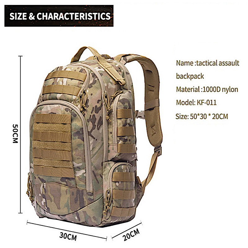 Outdoor bag waterproof hiking 1000D nylon multifunctional tactical molle backpack 