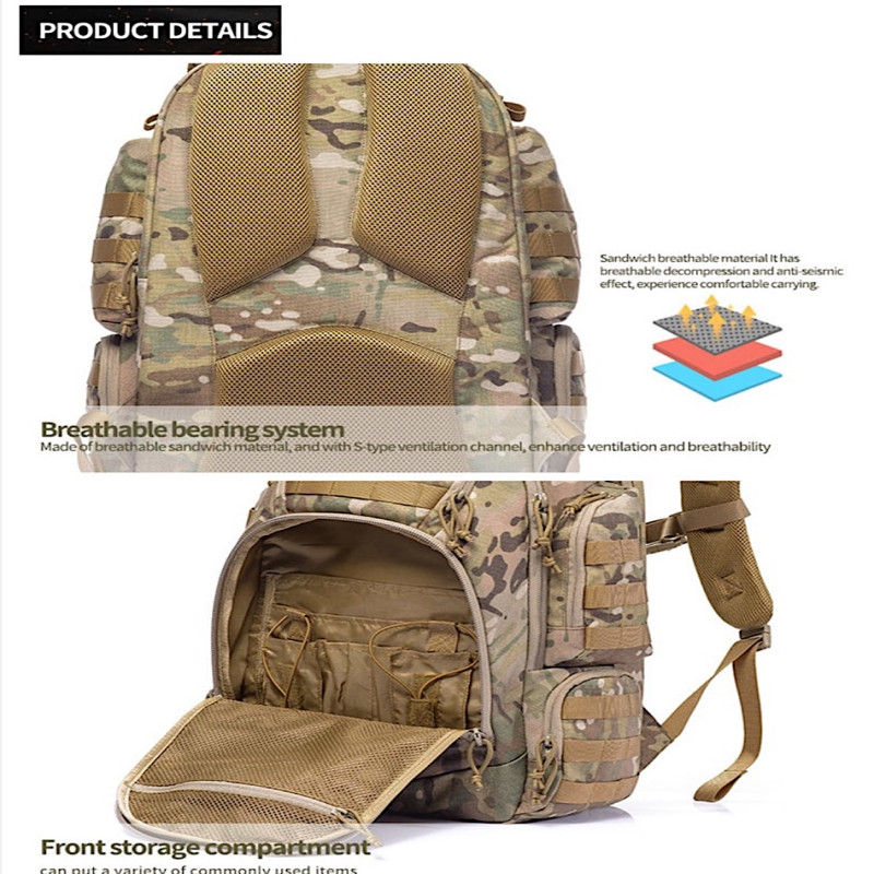 Outdoor bag waterproof hiking 1000D nylon multifunctional tactical molle backpack 