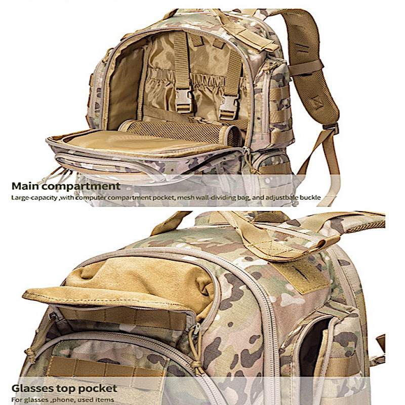Outdoor bag waterproof hiking 1000D nylon multifunctional tactical molle backpack 
