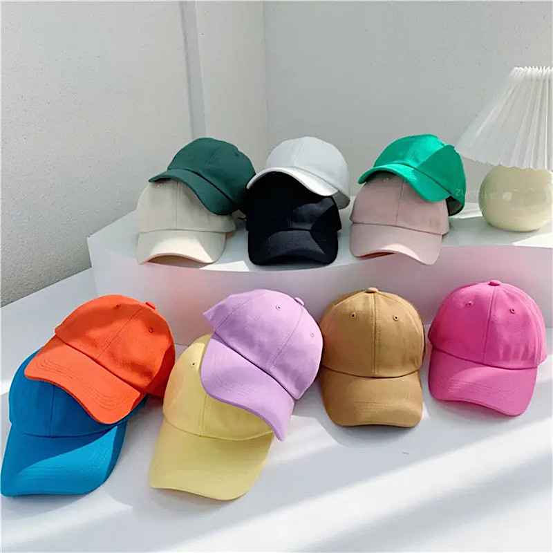 Summer Kids 4Y-8Y Cotton Baseball Cap Adjustable with Metal Buckle  