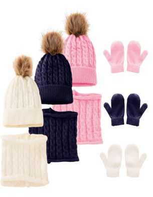 Handmade 4y-8y crochet knitted children kids winter Beanie neck warmer gloves