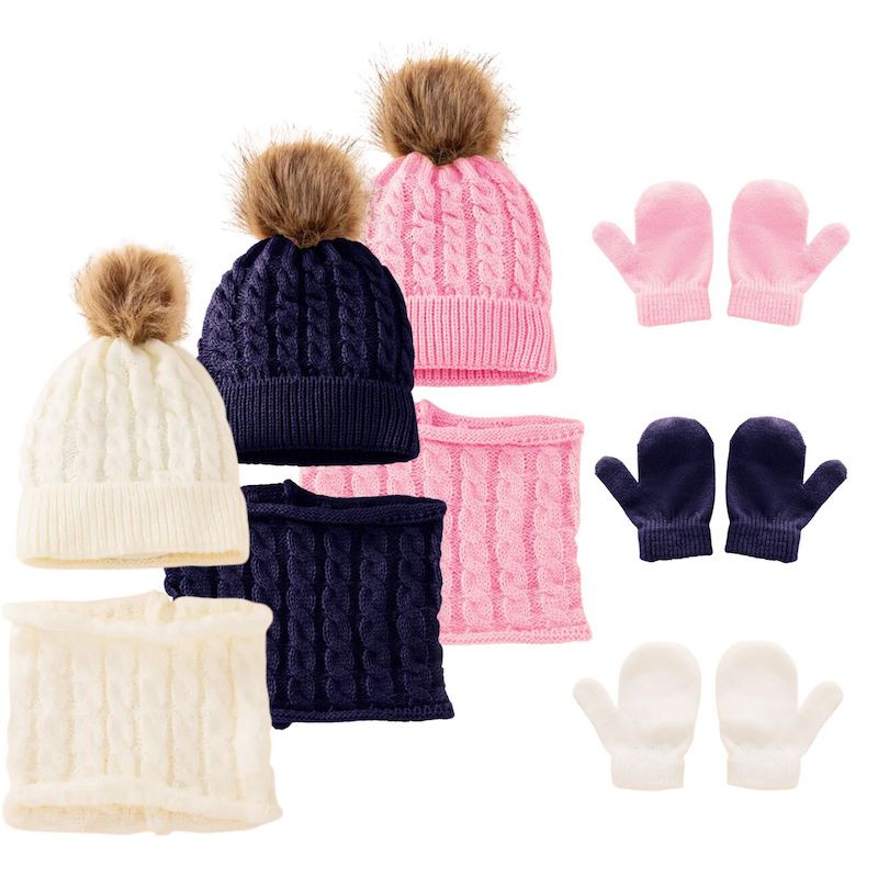 Handmade 4y-8y crochet knitted children kids winter Beanie neck warmer gloves