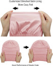 Womens Winter Warm Knitted Hat Satin Silk Lined Cable Knit Beanie Chunky Slouchy