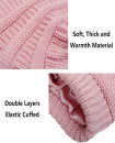 Womens Winter Warm Knitted Hat Satin Silk Lined Cable Knit Beanie Chunky Slouchy
