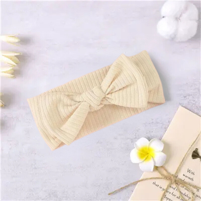 Knitted Organic Cotton baby Headbands 0-3 Months Set of 3 colors  