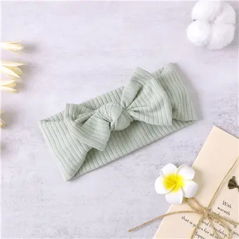 Knitted Organic Cotton baby Headbands 0-3 Months Set of 3 colors  