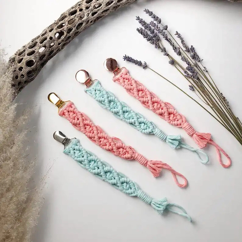 Baby Colorful Crochet Rope Non-Slip Pacifier Chain