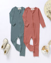 Summer 0-24M Bamboo Fabric Long Sleeve Double Way Zipper Infant Bodysuit Baby Rompers