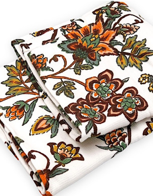 Set of 3 Beautiful FLOWER Design LARGE SIZE Highly Absorbent Multi Purpose Kitchen Towel Tea Towels 70cm by 45cm Hanging Loop
