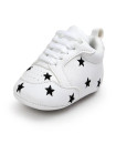 First Walker Fashion PU Leather cotton sole casual shoes first walking shoes Black Star color