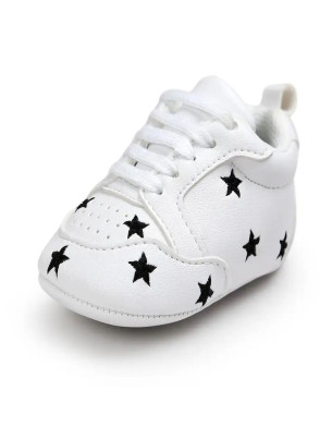 First Walker Fashion PU Leather cotton sole casual shoes first walking shoes Black Star color