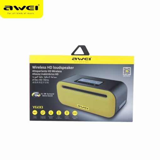 Ασύρματο Ηχείο Bluetooth Awei Y600 σε κίτρινο χρώμα