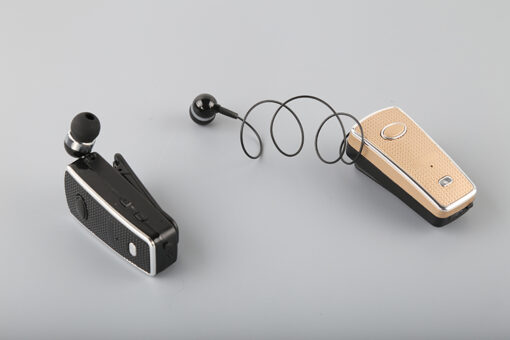 Ακουστικό Bluetoοth HandsFree AKZ-Q2 mini headset, σε χρυσό χρώμα