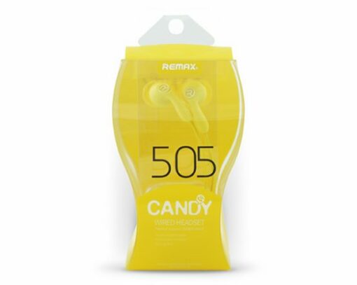 Remax RM-505 Ακουστικά earphone με μικρόφωνο, σε κίτρινο χρώμα