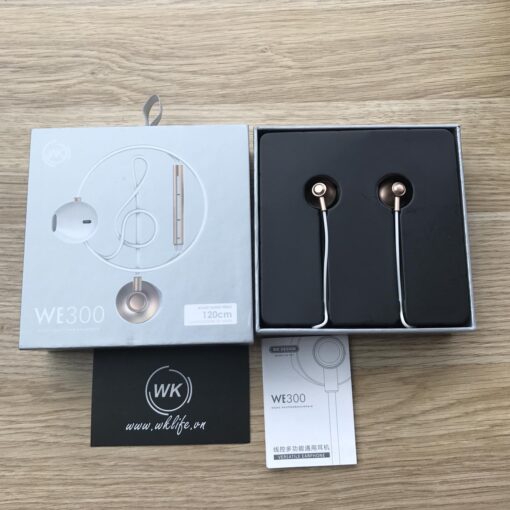 Ακουστικά Hands Free WK WE-300, σε ροζ/χρυσό χρώμα
