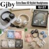 EXTRA BASS Στερεοφωνικά ακουστικά μαύρα gjby GJ-27, σε γαλάζιο χρώμα