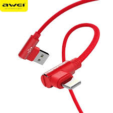Καλώδιο φόρτισης-δεδομένων USB awei cl-32 1200mm για iphone σε κόκκινο χρώμα
