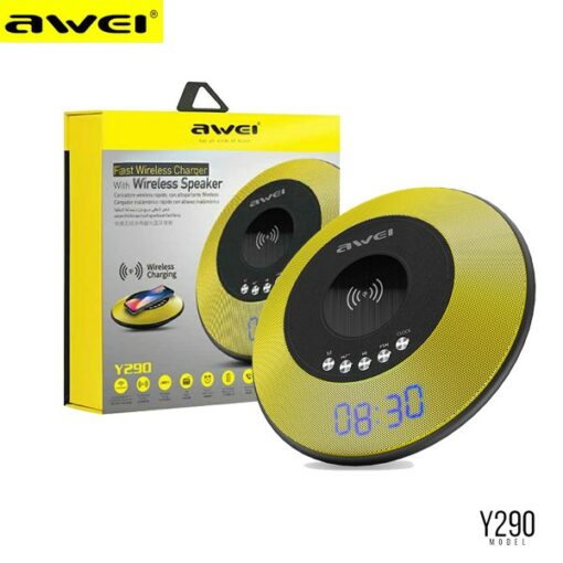 Ασύρματος Φορτιστής Awei Y290 με ηχείο Bluetooth, σε κίτρινο χρώμα
