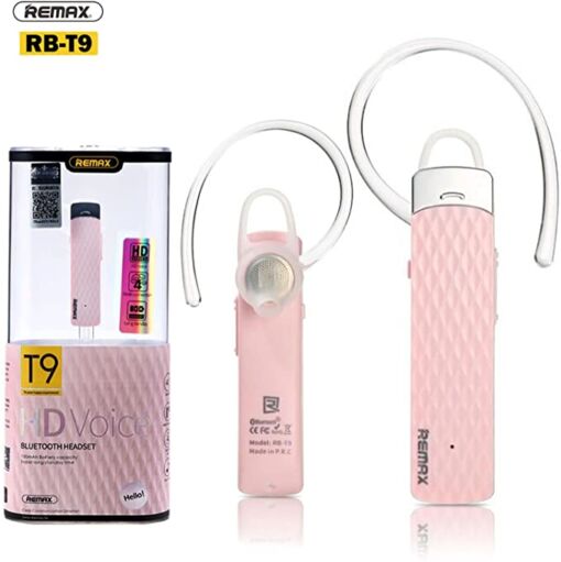 Ακουστικό Bluetooth Remax RB-T9, σε ροζ χρώμα