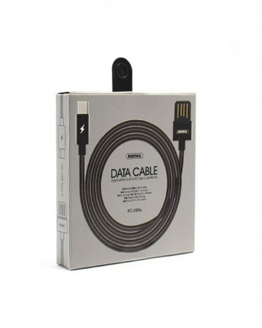 Kαλώδιο Ταχυφόρτισης/Σύνδεσης Remax RC-080a 2.1A USB to Type C (1m), σε μαύρο χρώμα