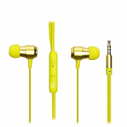 Hands-Free Μαγνητικά Ακουστικά Elmcoei E12 In-Ear Metal Magnet Earphone, σε κίτρινο χρώμα