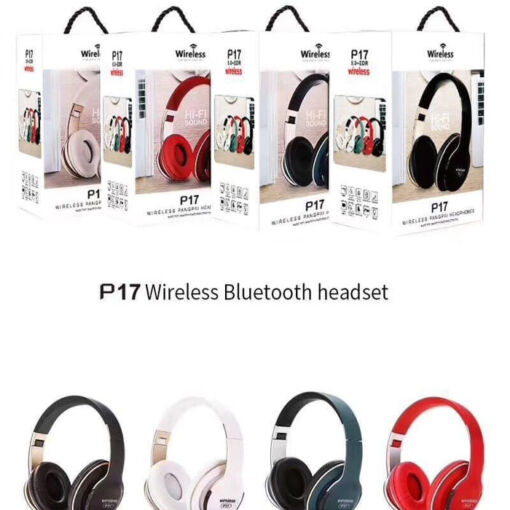 Wireless Bluetooth Headset Subwoofer Stereo P17, σε λευκό χρώμα