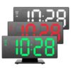 Επιτραπέζιο ρολόι καθρέπτης LED DS-3618L, σε μαύρο χρώμα με λευκά γράμματα