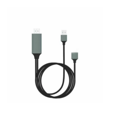 Καλώδιο Universal HDMI Cable PLUG AND PLAY HDMI HDTV TV Adapter Digital AV Cable 1080P Phone to TV USB 2.0 TO Type C Micro 5pin Lightning 2M, σε μαύρο χρώμα