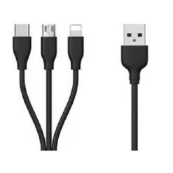 Moxom 3 Σε 1 USB Καλώδιο Φόρτισης/Σύνδεσης Type-C / micro USB Cable 1m MX-CB13, σε μαύρο χρώμα