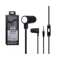 Ενσύρματα ακουστικά Handsfree - Extra Bass - EV110, σε μαύρο χρώμα