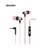 Ακουστικά-Handsfree AWEI S88Hi 3.5MM Με Μικρόφωνο, σε ροζ χρώμα